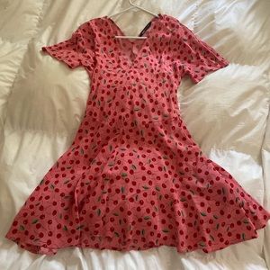 Zara cherry dress pink NWOT